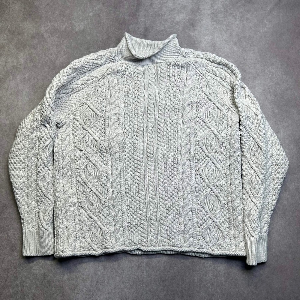 J Crew Always Oarsman Mens XL Rollneck Cable Knit Sweater Old money Preppy